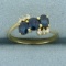 Sapphire And Diamond Ring In 14k Yellow Gold