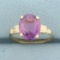 3ct Violet Sapphire Solitaire Ring In 14k Yellow Gold