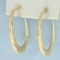 Satin And High Polish Hoop Earrings In 14k Yellow Gold