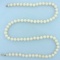 Vintage Akoya Pearl Strand Necklace With 10k White Gold Filigree Clasp