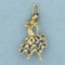 Flamenco Dancer Charm Or Pendant In 14k Yellow Gold
