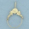 Diamond Cut Rose Charm Holder Pendant In 14k Yellow Gold