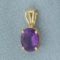 Amethyst Pendant In 14k Yellow Gold