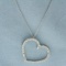 Diamond Heart Necklace In 18k White Gold Heart And 14k White Gold Chain