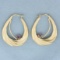 Amethyst Oval Hoop Earrings In 14k Yellow Gold