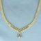 Italian Designer Diamond Necklace In 14k Yellow Gold