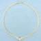 Italian Round And Baguette Diamond Designer Necklace In 14k Yellow Gold