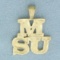 Msu Michigan State University Pendant In 14k Yellow Gold