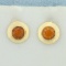 Bezel Set Citrine Stud Earrings In 14k Yellow Gold