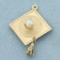 Graduation Day Mortarboard Cap Charm In 14k Yellow Gold