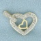 Double Heart Pendant In 10k Yellow Gold