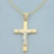 Italian Crucifix Necklace In 14k Yellow Gold