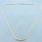Diamond Herringbone Link Necklace In 14k Yellow Gold