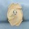 Diamond Ribbon Design Ring In 14k Yellow Gold