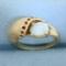 Opal And Ruby Ring In 14k Yellow Gold