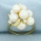 Cultured Akoya Pearl And Diamond Ring In 18k Yellow Gold