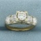 5 Stone Diamond Engagement Or Wedding Ring In 14k Yellow Gold