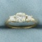 3 Stone Diamond Engagement Ring In 14k Yellow Gold