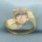 Morganite And Diamond Ring In 14k Yellow Gold