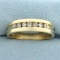Mens Channel Set Diamond Wedding Or Anniversary Band Ring In 10k Yellow Gold