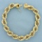 Italian Thick Rope And Box Link Bracelet In 14k Yellow And White Gold