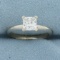 Gia Certified Princess Cut Solitaire Diamond Engagement Ring In 14k White Gold