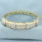 Invisible Set Diamond Hinged Bangle Bracelet In 14k Yellow And White Gold