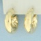 Italian Twisting Wide Hoop Earrings In 14k Yellow Gold
