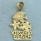 Diamond Cut Virginia Beach Sealife Pendant In 14k Yellow Gold