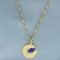 Aquarius Zodiac Water Bearer Necklace In 18k Yellow Gold
