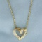 Italian Diamond Heart Necklace In 14k Yellow Gold