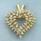 Large Diamond Heart Pendant In 14k Yellow Gold