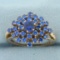 Blue Topaz Starburst Ring In 8k Yellow Gold