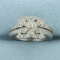 Deco Style Pave Diamond Ring In 14k White Gold