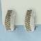 Chocolate And White Pave Diamond Earrings In 14k White Gold