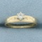 Vintage Diamond Solitaire Engagement Ring In 14k Yellow Gold