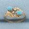 Vintage Persian Turquoise And Seed Pearl Ring In 10k Yellow Gold
