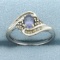 Tanzanite And Diamond Ring In 10k White Gold