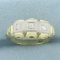 Vintage Filigree Three Stone Diamond Ring In 14k Yellow Gold
