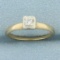 Vintage Diamond Solitaire Promise Ring In 14k Yellow Gold