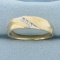 Mens Three Stone Diagonal Diamond Wedding Band Ring In 10k Yellow Gold
