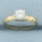 Vintage Diamond Solitaire Engagement Ring In 14k Yellow Gold