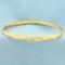 Hinged Twisting Design Bangle Bracelet In 14k Yellow Gold