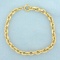 Italian Unoaerre Designer Cable Link Bracelet In 18k Yellow Gold