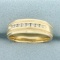 Mens Diamond Wedding Band Ring In 14k Yellow Gold