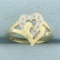 Diamond Lovers Heart Ring In 10k Yellow Gold
