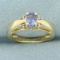 Tanzanite And Diamond Ring In 14k Yellow Gold