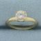 Diamond Solitaire Engagement Ring In 14k Yellow Gold