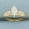 Vintage Marquise Diamond Engagement Ring In 14k Yellow Gold