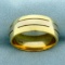 Mens Two Tone Wedding Band Ring In 14k Yellow And White Gold